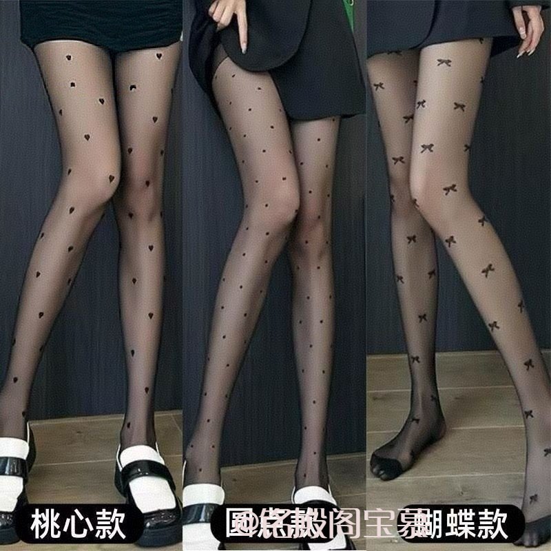 爱心白丝袜女春夏薄款甜美蝴蝶结