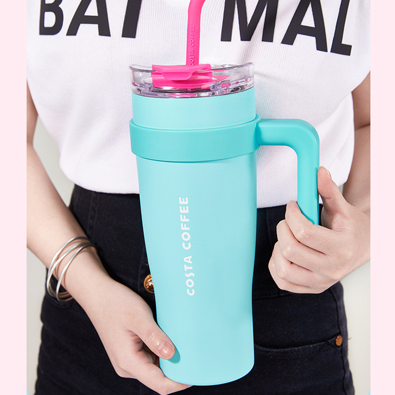 costa吨吨杯大容量吸管杯保温保冷巨型办公室不锈钢超大号水杯子