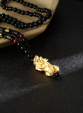 越南沙金仿金貔貅项链久不掉色