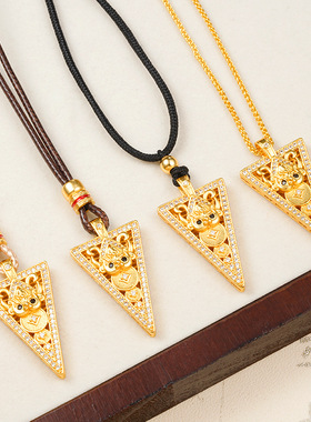 越南沙金莫桑龙玄凤点钻项链