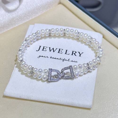 瑕强光双扣双排高级高品质手链