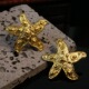 复古宫廷风电镀真金海星银针耳钉耳夹港风简约个性 设计高级感耳饰