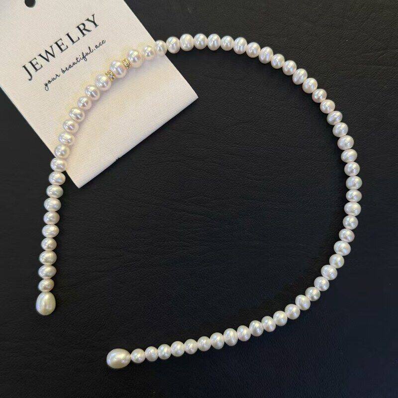 精致发饰女戴法长款颈链多种小众高级珍珠项链经典小珍珠发箍多层