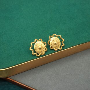 【孤品清仓】哑光金简约太阳花耳环高级感旭日百搭小众博主同款