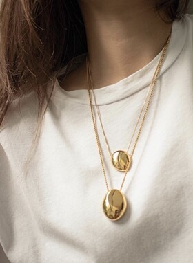 lucky 金色欧美范明星款网红极简百搭毛衣链叠戴项链 包邮