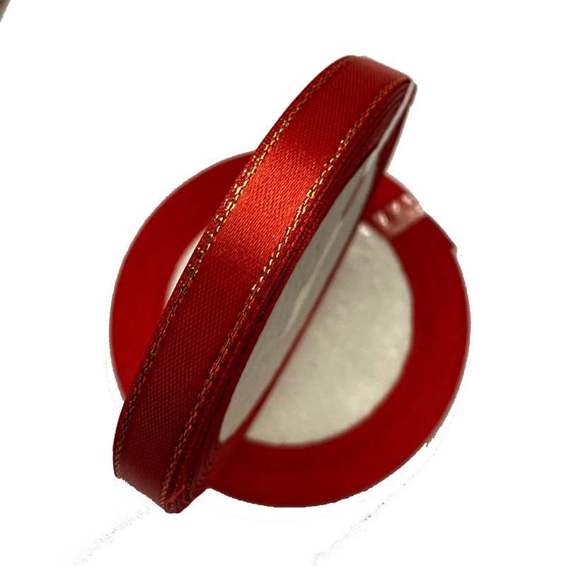 1.0CM25码红色金边丝g尼龙带丝带织带缎丝带diy带喜庆用品