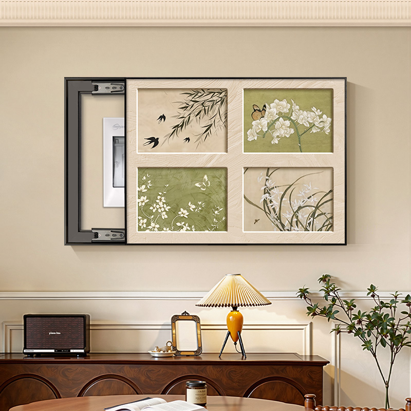 2025新款配电箱盖板挂画电表箱装饰电表箱盒遮挡电闸中古风装饰画