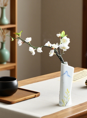 中式禅意仿真梅花腊梅花假花摆件