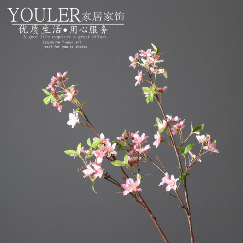 塑料仿真花家居装饰桃花花瓶套装