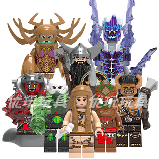 X0285中世纪战争食人族机械病毒兵邪恶矮人魔兽儿童积木人仔玩具