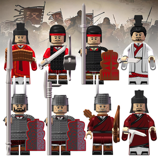 KT1092楚汉争霸汉高祖刘邦西楚霸王项羽士兵益智积木人仔玩具礼物