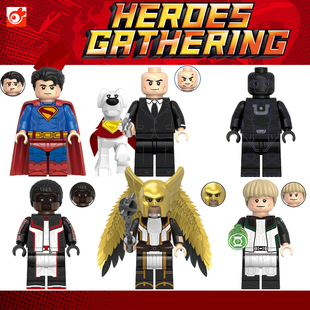超人绿灯侠卢瑟鹰女卓越先生第三方儿童拼装积木人仔玩具 G0139