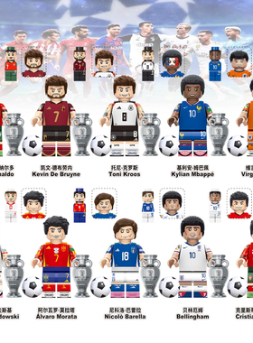 足球明星TV6507罗纳尔多第三方儿童男孩益智人仔拼装积木玩具礼物