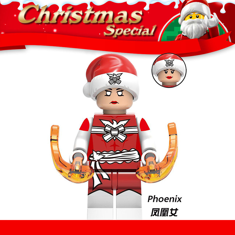 漫威X战警复仇者联盟4欣宏1405黑凤凰女第三方积木人仔拼装玩具