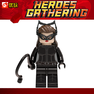 电影人仔欣宏1943猫女蝙蝠侠反派第三方男孩益智拼装积木玩具