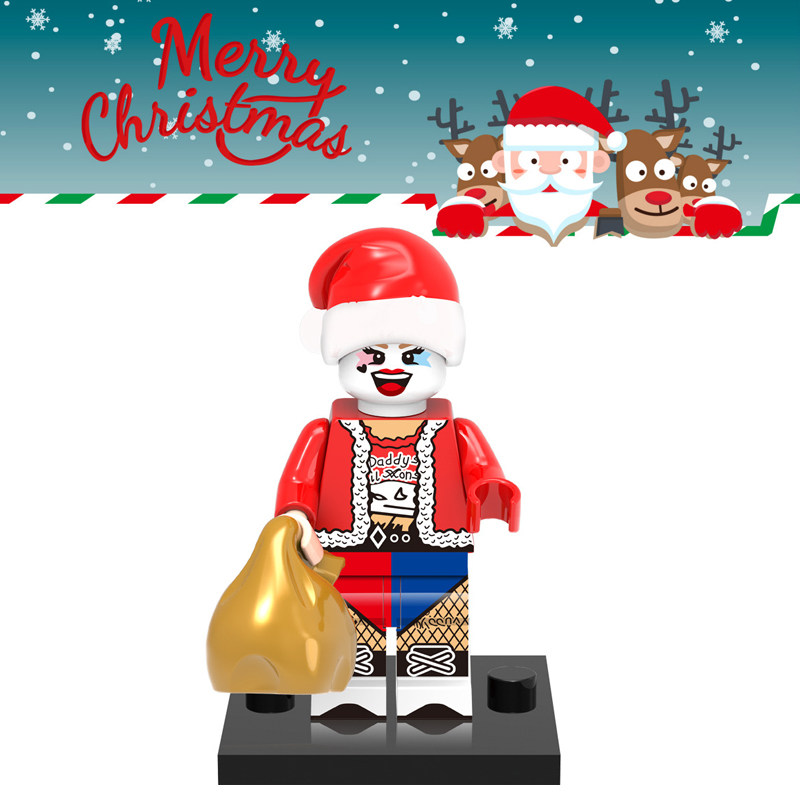 欣宏dc自杀小队459圣诞版小丑女圣诞节益智拼装积木人仔兼容乐高