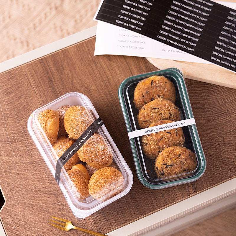 中式糕点桃酥肉松小贝透明包装盒