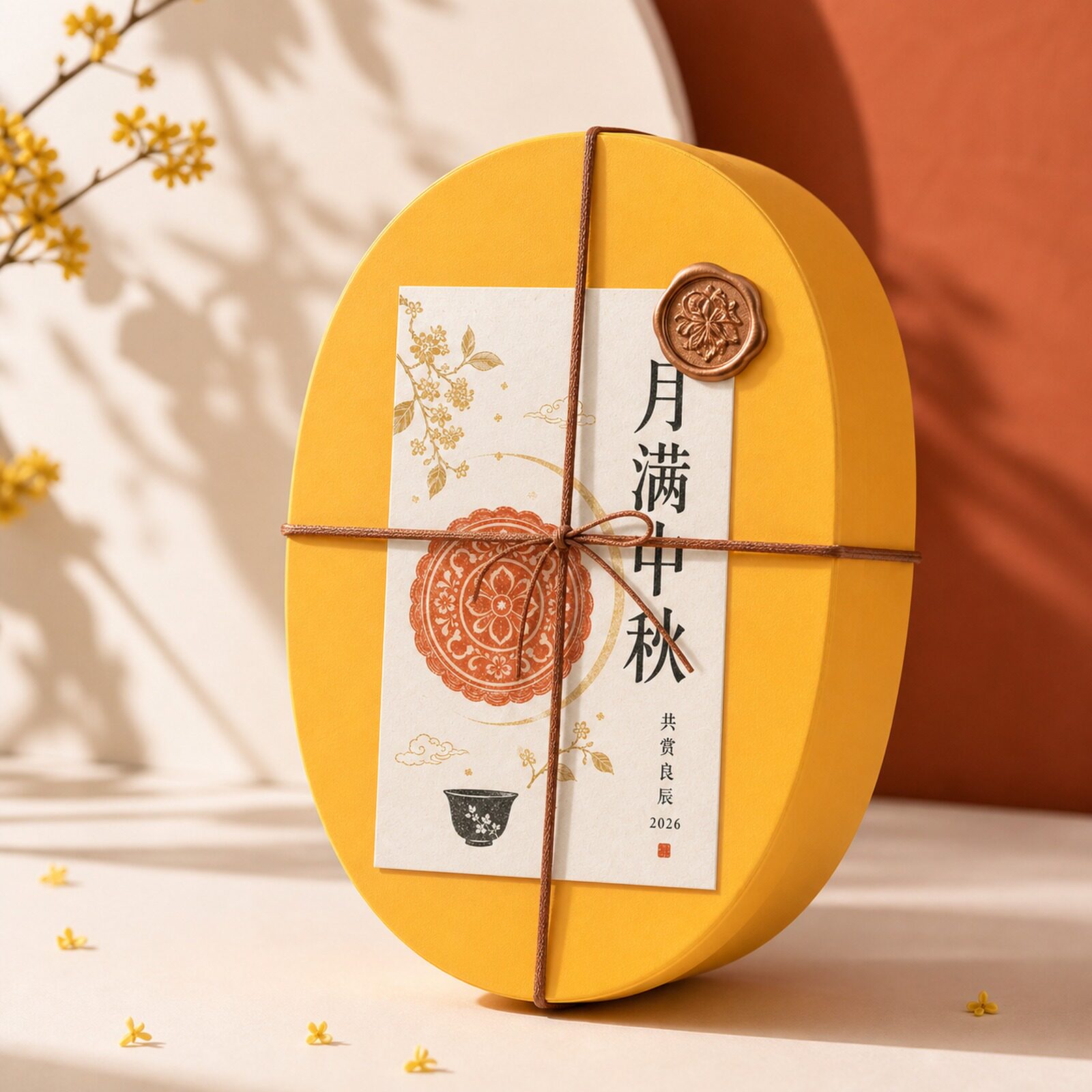 中秋节中式国风椭圆形烘焙包装盒新年春节伴手礼品盒生日礼物盒子