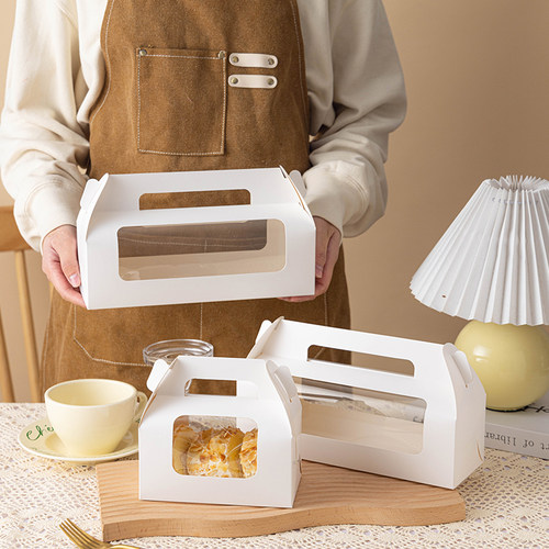 瑞士毛巾卷蛋糕卷手提开窗包装盒