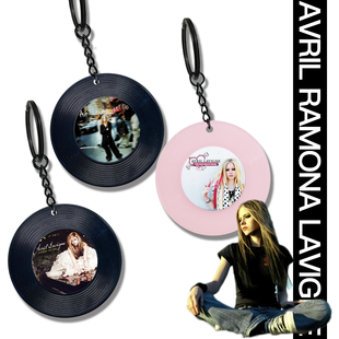 艾薇儿2026演唱会应援AVRILLAVIGNE迷你黑胶钥匙扣周边朋克风挂件