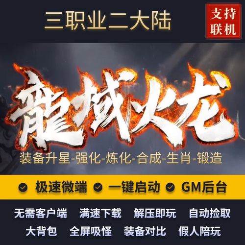 传奇单机版微变龙域火龙三职业