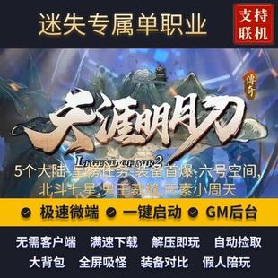 传奇单机版天涯明月剧情专属单职业5大陆皇榜任假人后台微端联机