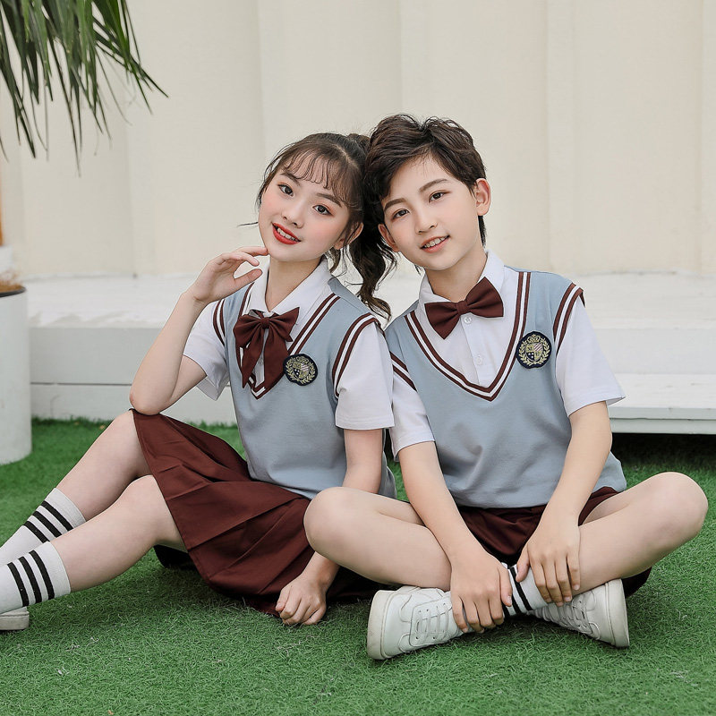 五六七年级小学生校服夏季短袖套装初中生男女儿童统一运动会班服
