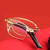 老花镜女款 树脂老人老光眼镜 玻璃镜片折叠防辐射水晶高清超轻时尚