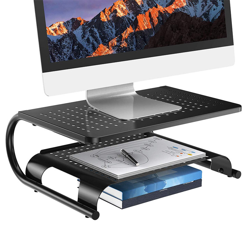 双层笔记本支架显示器电脑置物收纳 办公室台式底座架子垫高增高