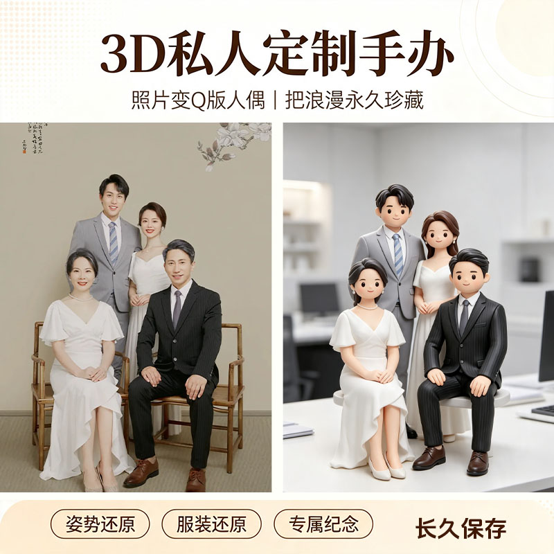 3D打印Q版人偶盲盒定制礼物图片