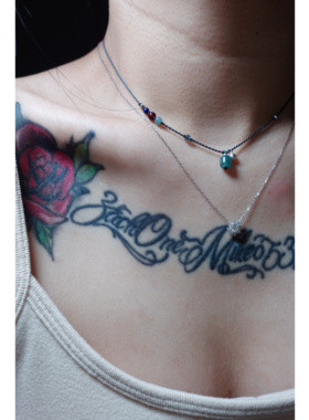 原创小细绳项链天然翡翠蓝水吊s925银秤砣配饰颈链锁骨集原创设计