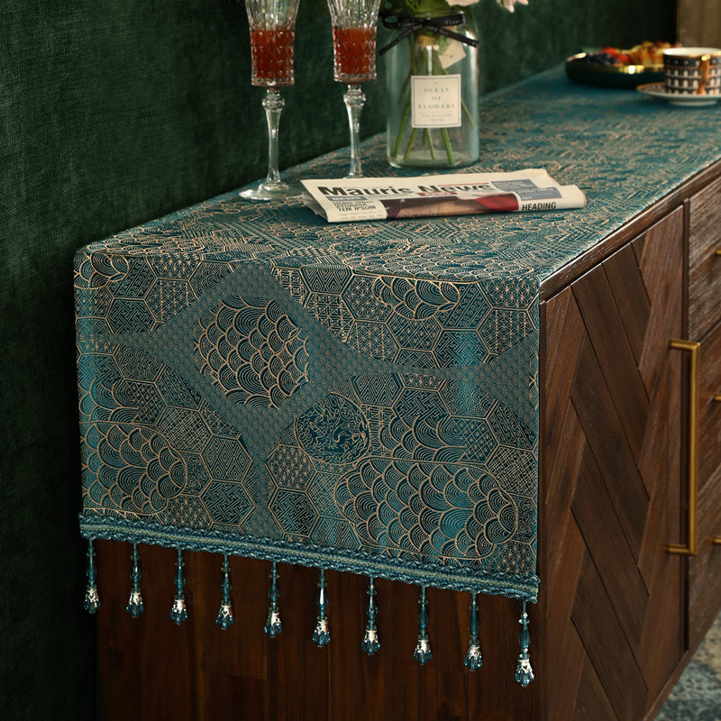 电视柜盖布边柜五斗柜鞋柜盖巾桌旗布台布茶几布艺高精密轻奢定制