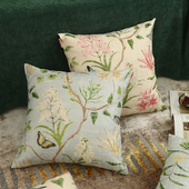 抱枕靠枕套垫美式 印花家用汽车沙发护腰大号现代可定制 花鸟数码