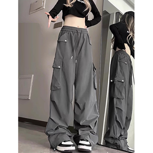 多巴胺街头工装裤女夏季高街嘻哈hiphop爵士裤休闲大码运动裤子