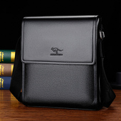 二层牛皮背包真皮男款 男包单肩斜挎男士 包包竖款 多功能挂包翻盖包