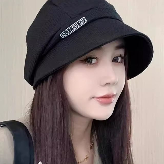 春夏新款三帽合一百搭鸭舌帽子女大头围渔夫帽褶皱堆堆显脸小盆帽