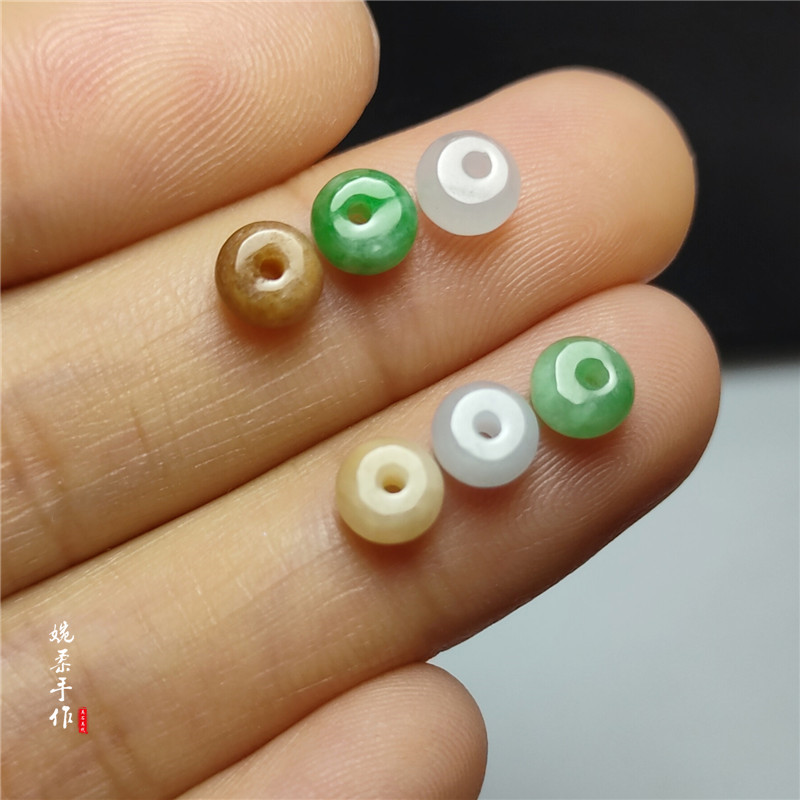 diy翡翠飘花编绳绕线手工算盘珠