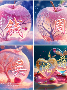 2025圣诞平安夜元旦新年心形苹果头像个人姓氏专属高端头像设计