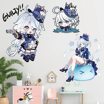 原神卡通动漫贴纸男生宿舍卧室墙面背景墙贴防水自粘装饰壁纸海报