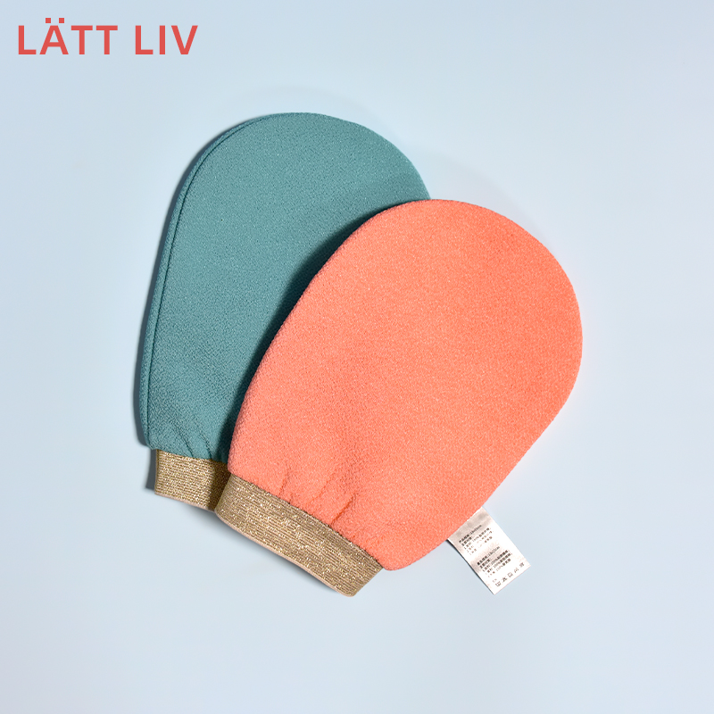 LATTLIV人丝金钱带搓澡手套2条