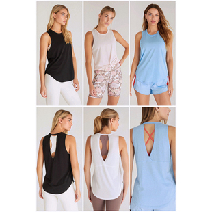 ply Glow With 外贸原单 背心 Sup Flow 运动瑜伽后背镂空吊带