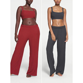 卡戴珊SKI MS莫代尔柔软大弹力休闲宽松舒适家居服口袋睡裤 1819