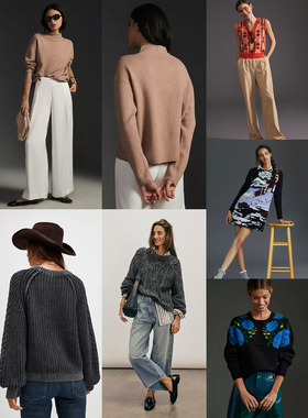 外贸原单FP Anth UO等 复古设计感针织衫裙上衣连衣裙 多款集锦