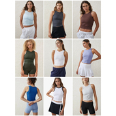 ton Act 外贸原单Cot ive罗纹背心 运动训练速干超薄多色弹力