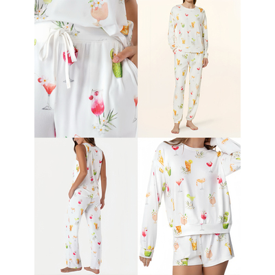 丝滑柔软鸡尾酒睡衣套装