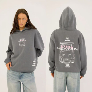 外贸原单Neo*vision潮流四驱印花宽松加绒连帽卫衣秋冬C10 2377