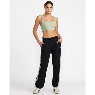 侧边拼色加绒束脚运动裤