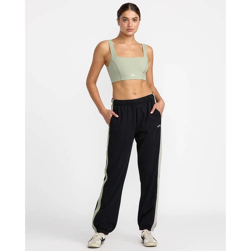 侧边拼色加绒束脚运动裤