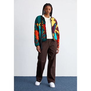 外贸原单OBE*Y美拉德老钱直筒裤子纯棉显瘦宽松褶裥长裤B7 2447