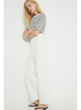 外贸原单LIM*E萝卜高腰休闲百搭宽松垂感显瘦阔腿牛仔裤 A12 2309